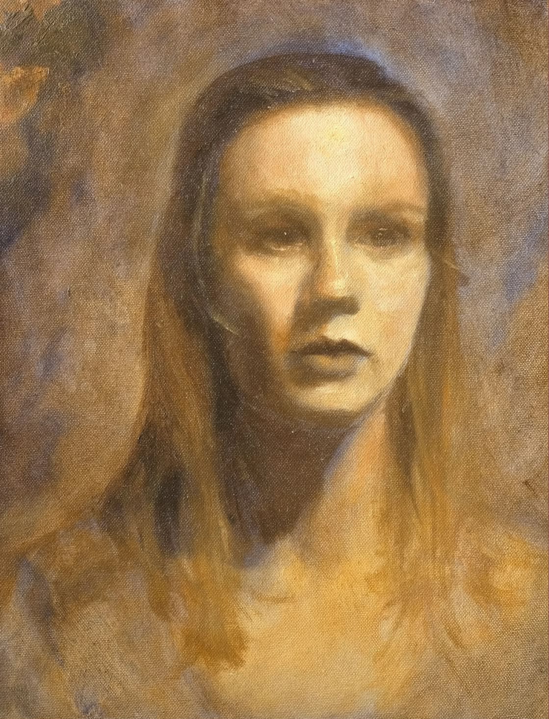 Oil portrait study of a young woman